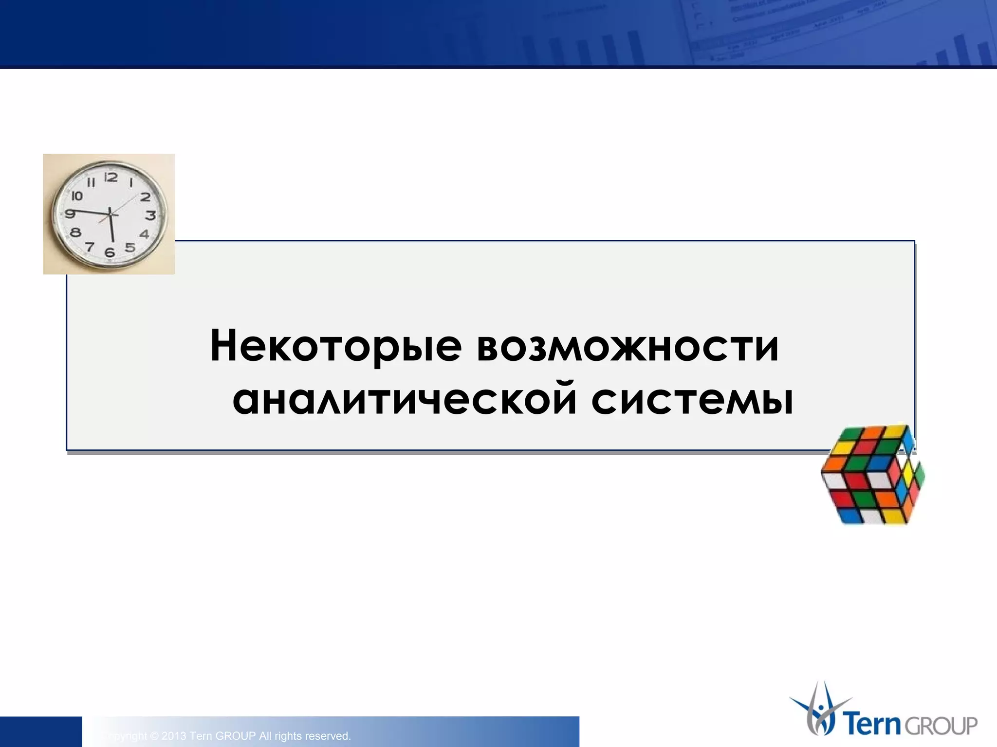 Copyright © 2013 Tern GROUP All rights reserved.
Некоторые возможности
аналитической системы
 