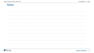 21
9M20 CONSOLIDATED RESULTS NOVEMBER 11th 2020
Notes
 