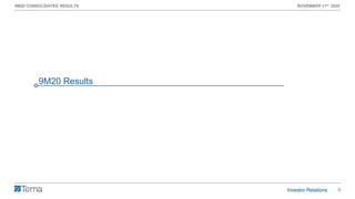 6
9M20 CONSOLIDATED RESULTS NOVEMBER 11th 2020
9M20 Results
 