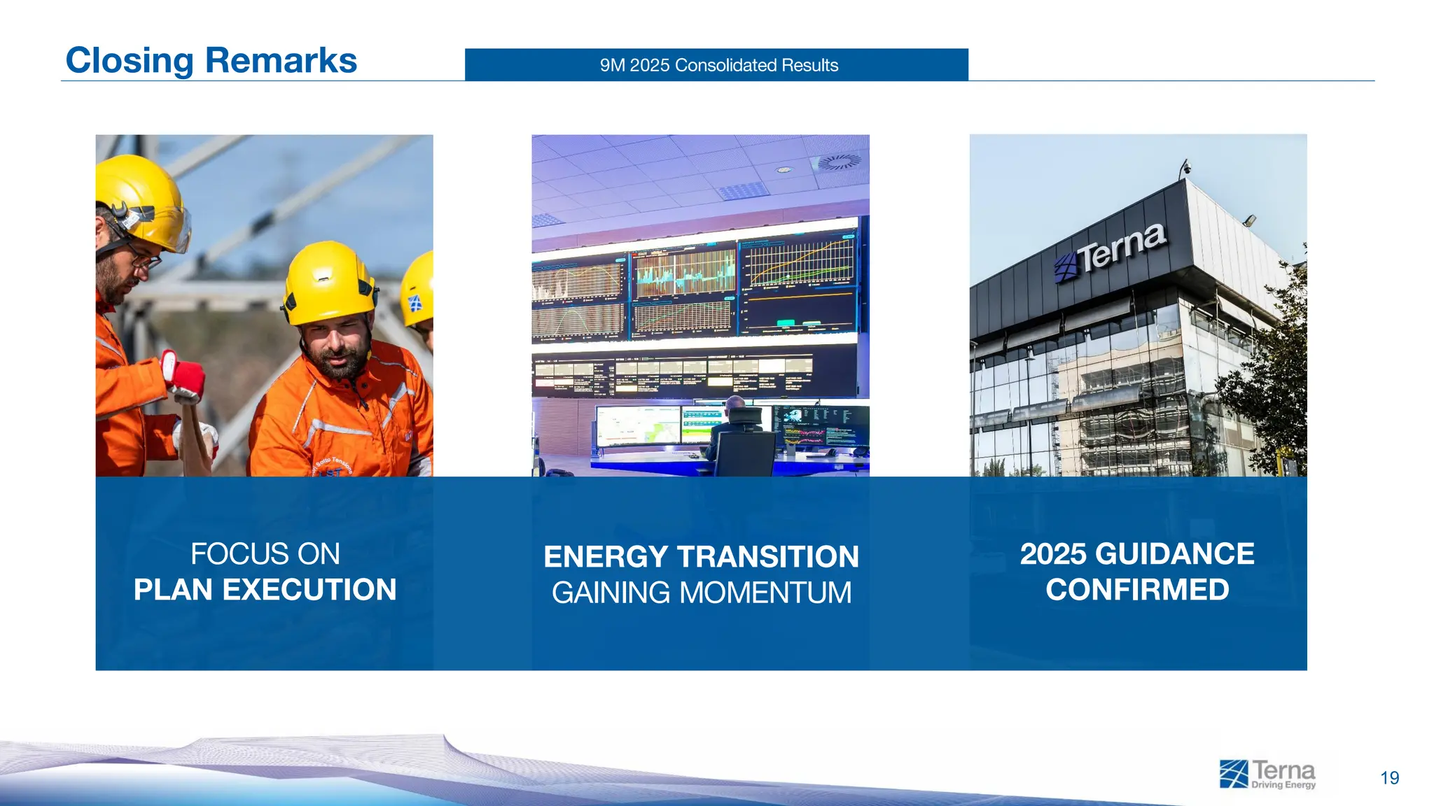 9M 2025 Consolidated Results
19
Closing Remarks
ENERGY TRANSITION
GAINING MOMENTUM
2025 GUIDANCE
CONFIRMED
FOCUS ON
PLAN EXECUTION
 
