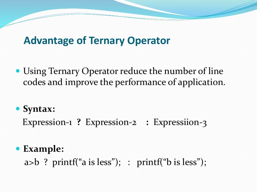 Ternary operator in c