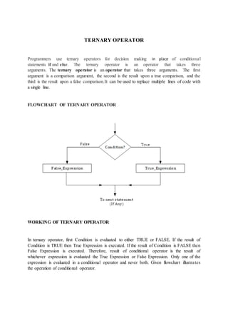 Ternary operator | PDF