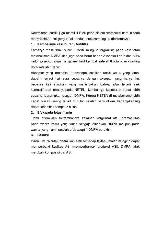 Ternyata ada pengaruh kb suntik 3 bulan pada sistem reproduksi