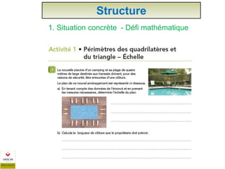 1. Situation concrète - Défi mathématique
Structure
 