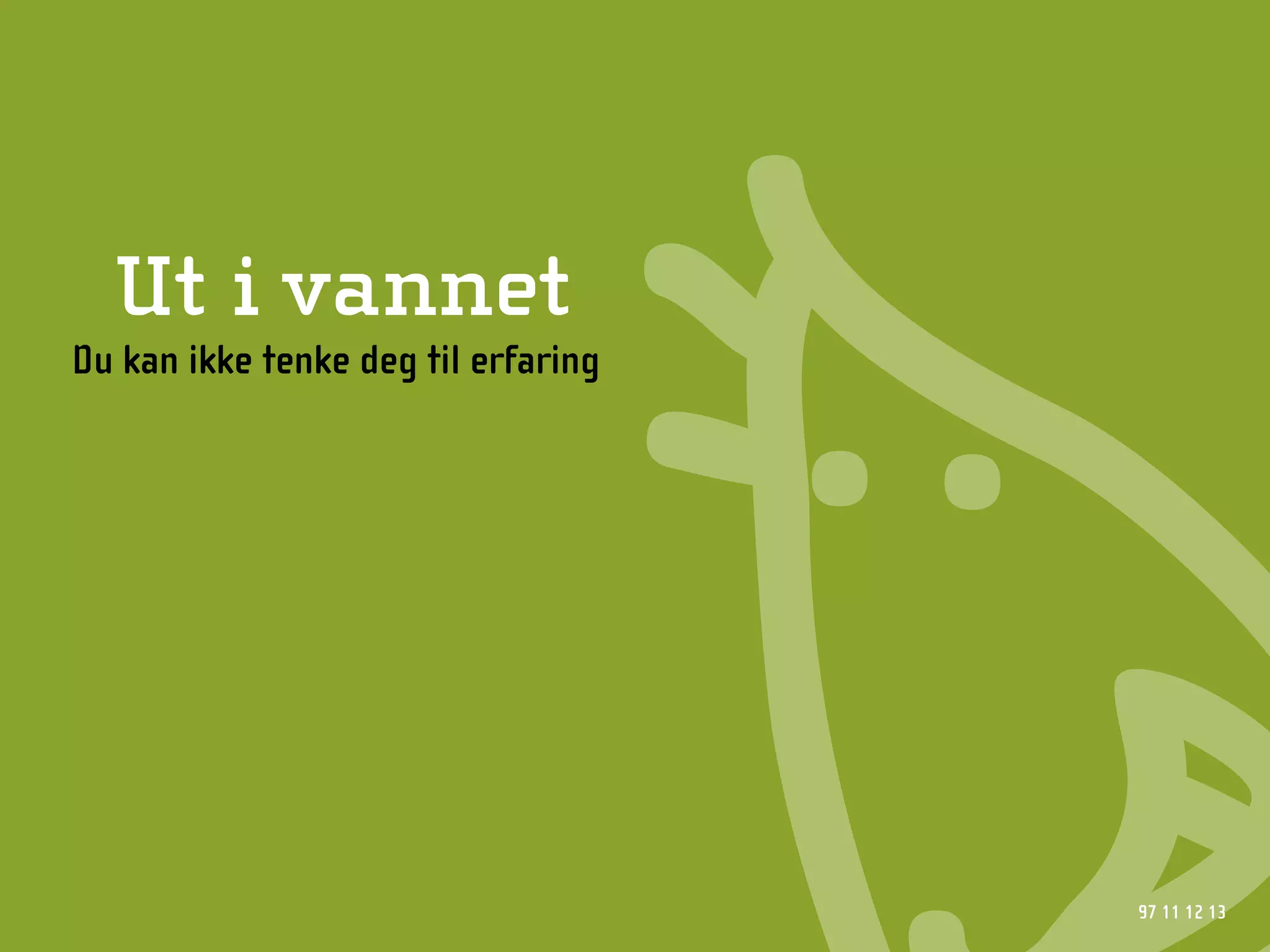 Ut i vannet
Du kan ikke tenke deg til erfaring




                                     97 11 12 13
 