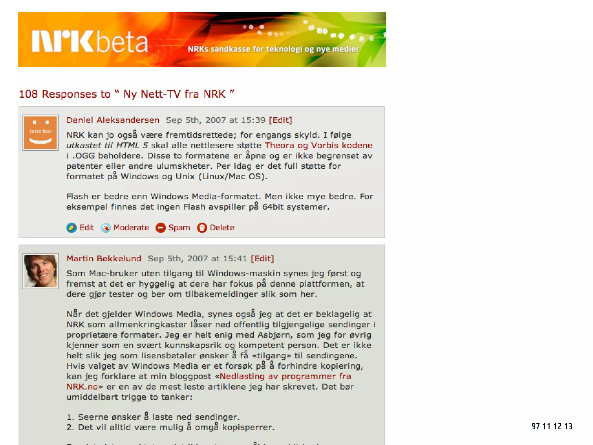 Ny Nett-TV fra NRK
By Øyvind Solstad • September 5, 2007 [Edit]

I all balubaen rundt NRK2/NRK3, så har du kanskje ikke fått med deg at NRK har fått nytt Nett-TV:




                                                                                                    97 11 12 13
 