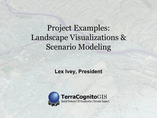 Project Examples:
Landscape Visualizations &
   Scenario Modeling


      Lex Ivey, President
 