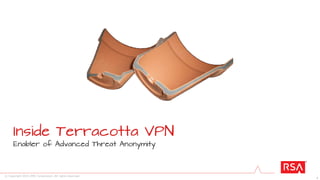 1
© Copyright 2015 EMC Corporation. All rights reserved.
Inside Terracotta VPN
Enabler of Advanced Threat Anonymity
 