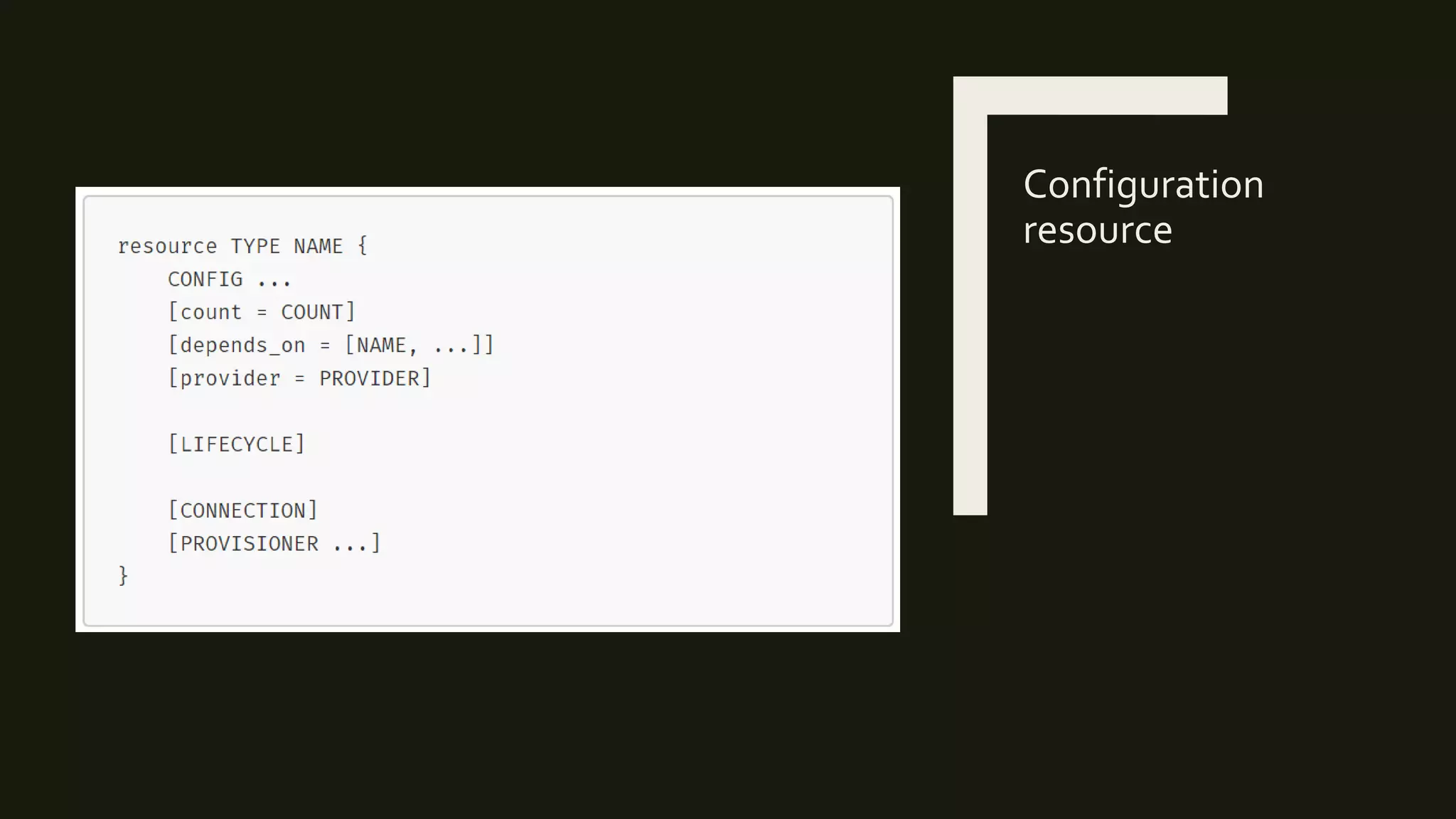 Configuration
resource
 