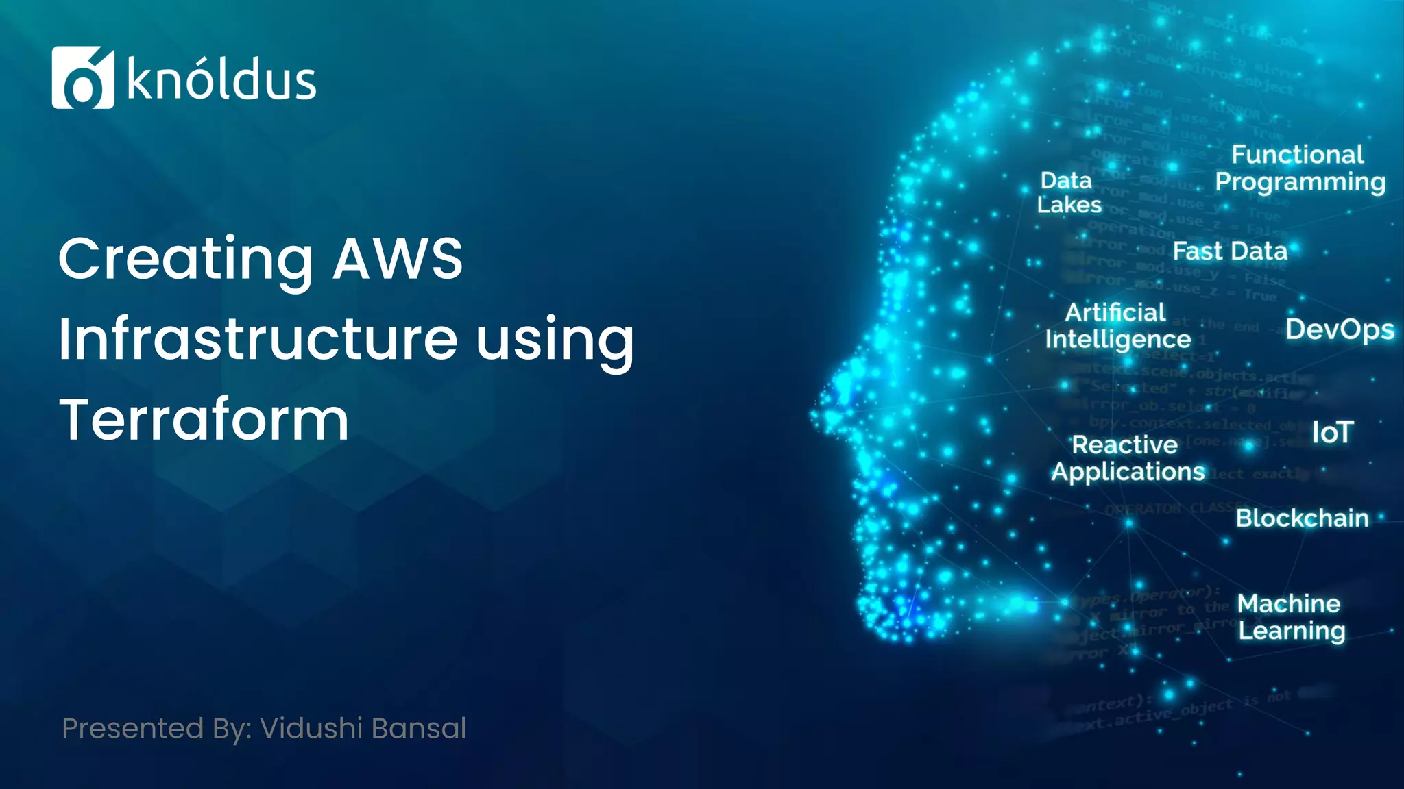 Presented By: Vidushi Bansal
Creating AWS
Infrastructure using
Terraform
 