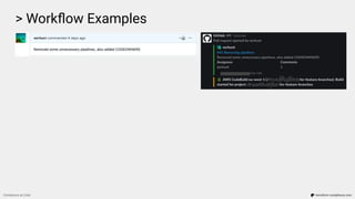 > Workﬂow Examples
Compliance as Code terraform-compliance.com
 