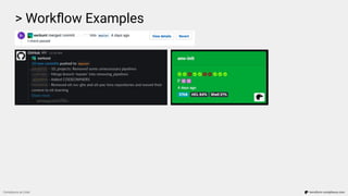 > Workﬂow Examples
Compliance as Code terraform-compliance.com
 