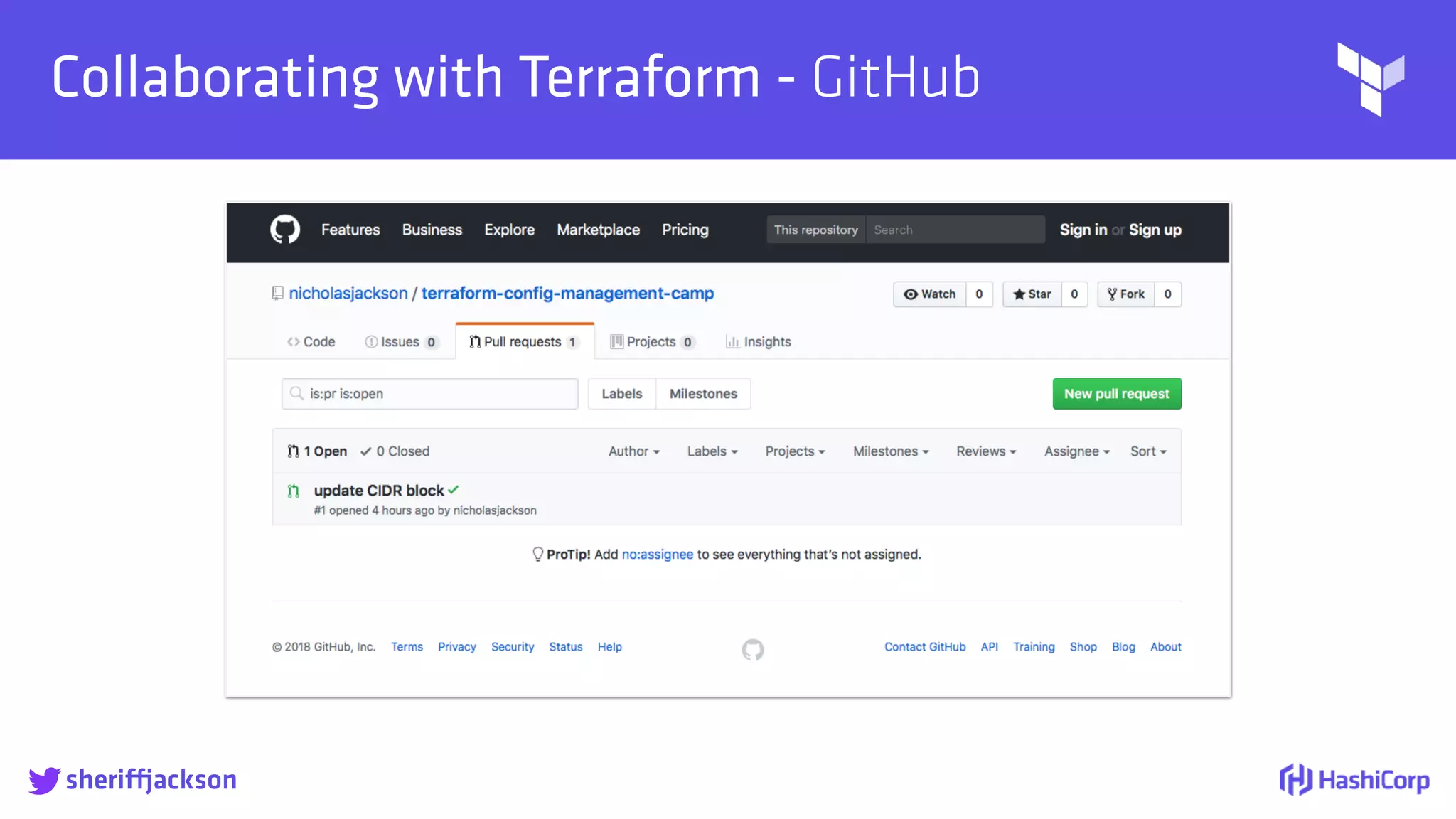 
Collaborating with Terraform - GitHub
sheriffjackson
 