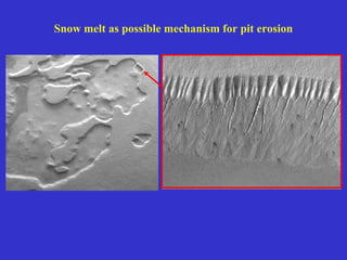 Snow melt as possible mechanism for pit erosion
 