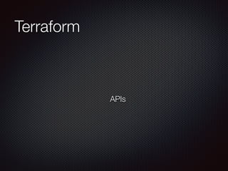 Terraform 
APIs 
 