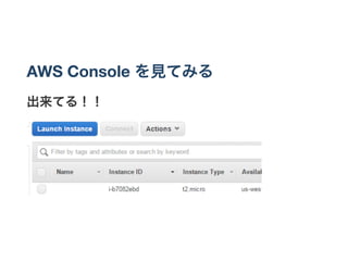 AWS Console を見てみる
出来てる！！
 