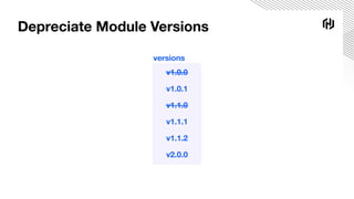 Depreciate Module Versions
v1.0.0
v1.1.0
v2.0.0
v1.0.1
v1.1.1
v1.1.2
versions
 
