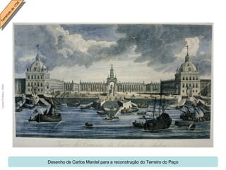 Desenho de Carlos Mardel para a reconstrução do Terreiro do Paço 