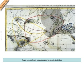 Mapa com os locais afectados pelo terramoto de Lisboa 