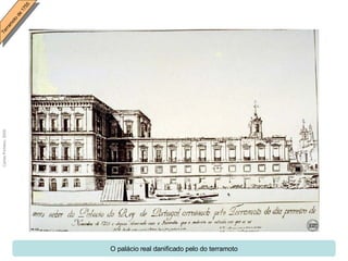 O palácio real danificado pelo do terramoto 