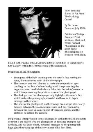 Found in the ‘Vogue 100: A Century in Style’ exhibition in Manchester’s
City Gallery, within the 1960s section of the exhi...