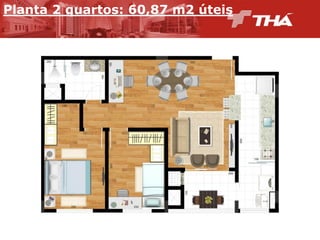 Planta  2  quartos:  60,87  m2  úteis    

Planta Inferior

Planta Superior

 