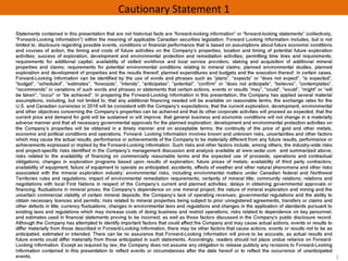 Cautionary Statement 1
2
 