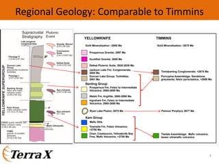 Regional Geology: Comparable to Timmins
8
 