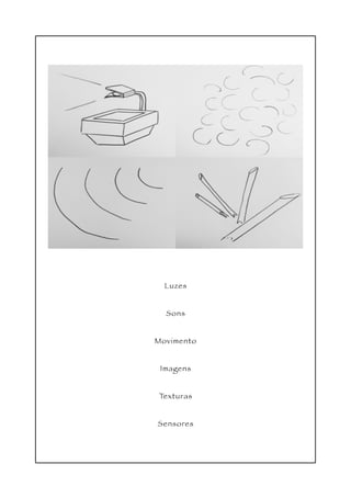 Luzes
Sensores
Texturas
Imagens
Movimento
Sons
 