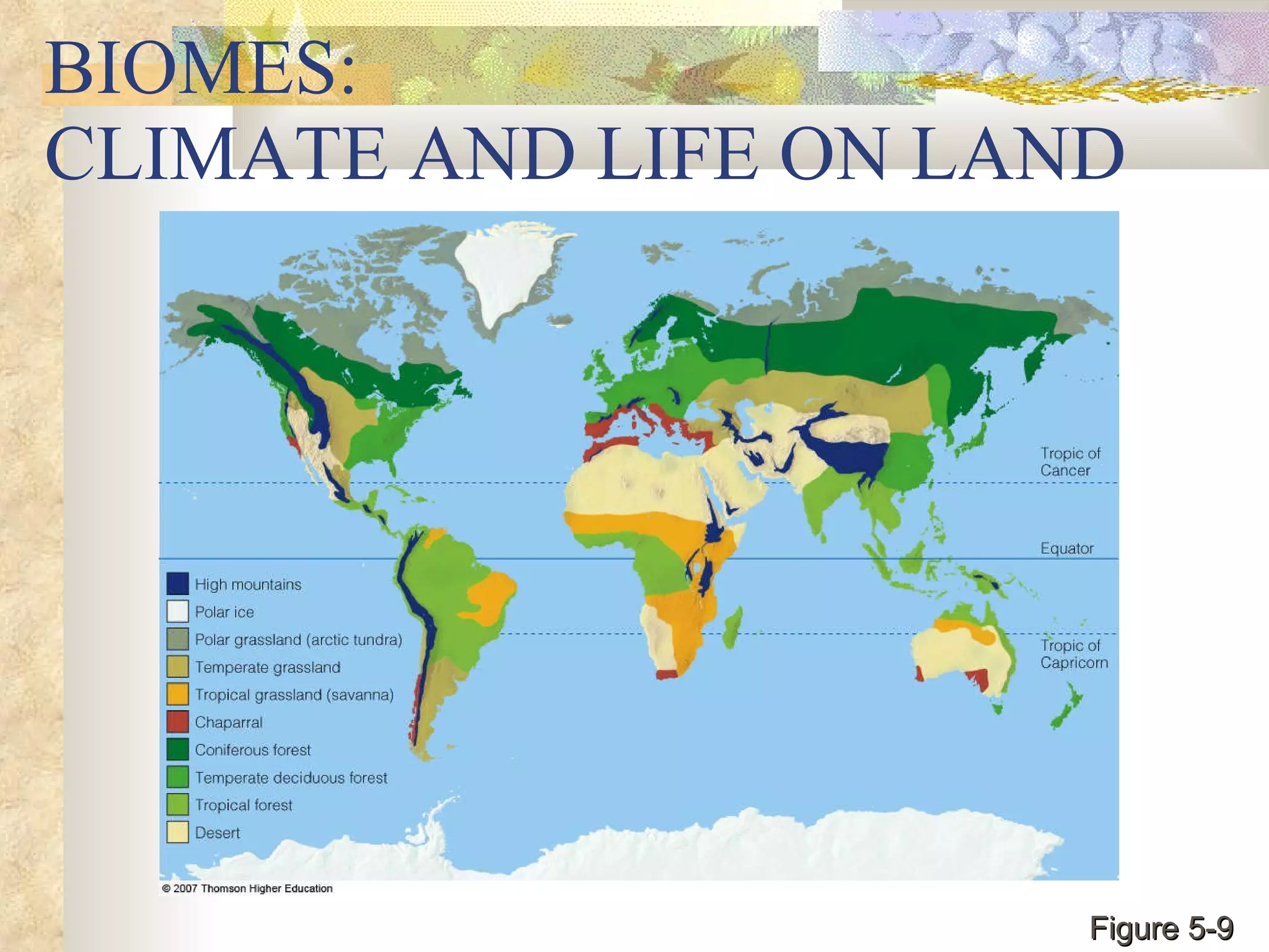 BIOMES:  CLIMATE AND LIFE ON LAND Figure 5-9 