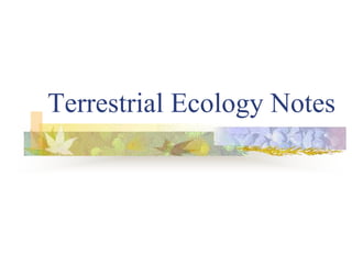 Terrestrial Ecology Notes
 