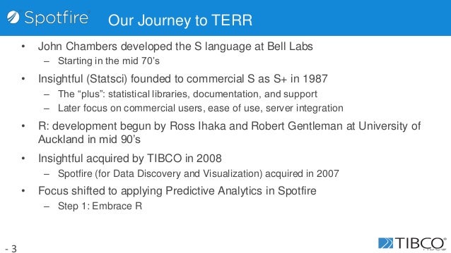extending the reach of the r language with terr and spotfire