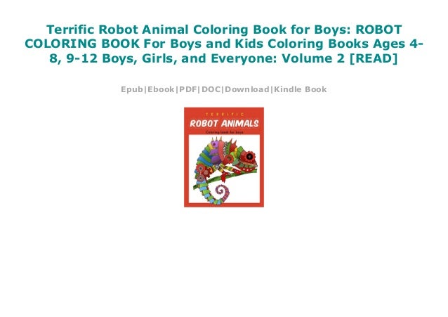 Download Terrific Robot Animal Coloring Book For Boys Robot Coloring Book