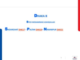 1
SADARGHAT DHK17 – PALTAN DHK19– NAWABPUR DHK21
DHAKA B
SYED MOHAMMAD ASHIQULLAH
 