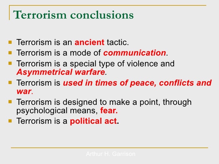 terrorism essay conclusion