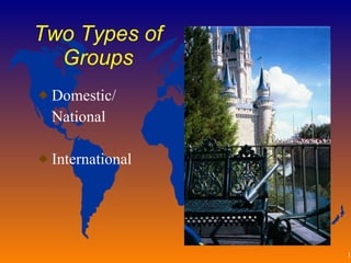 Two Types of Groups Domestic/ National International 
