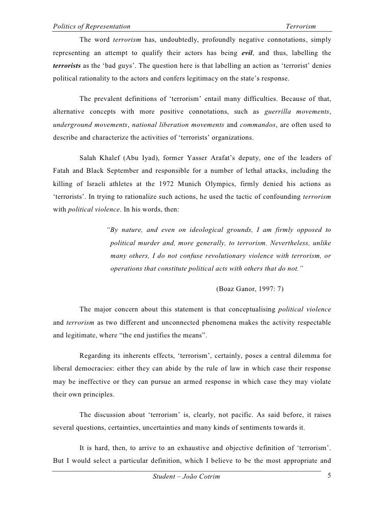 essay writing on terrorism