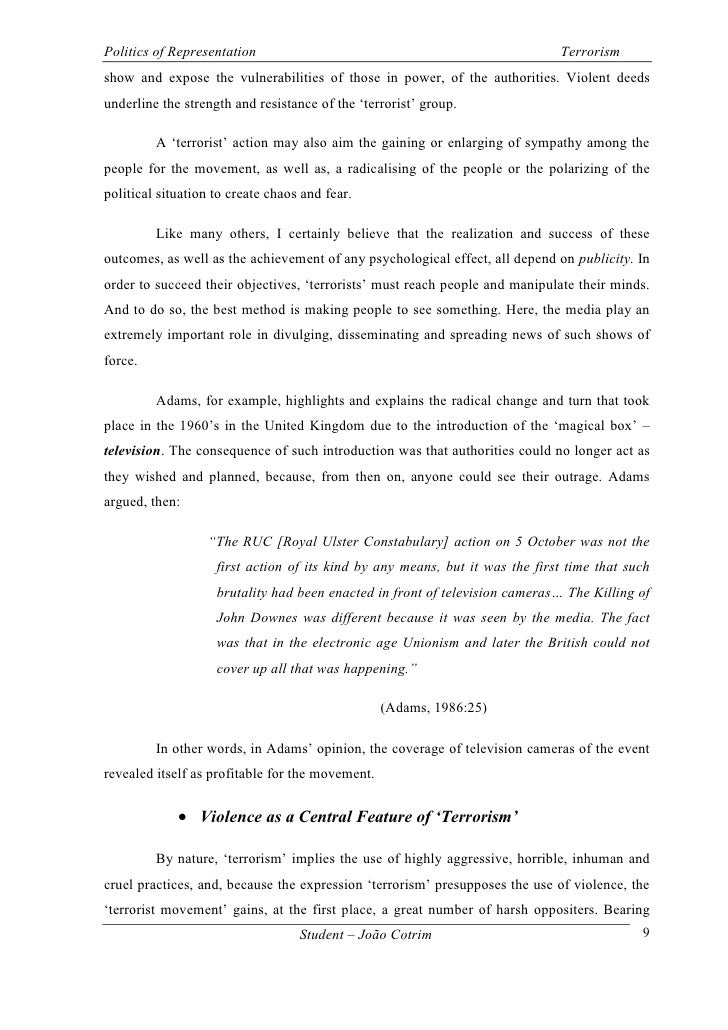 Essay in terrorism