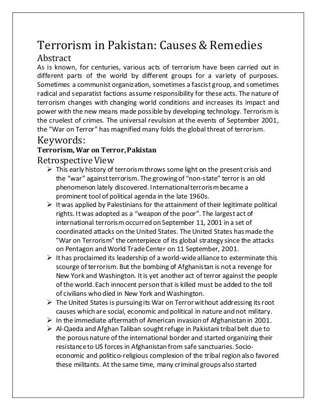 Best essay on terrorism