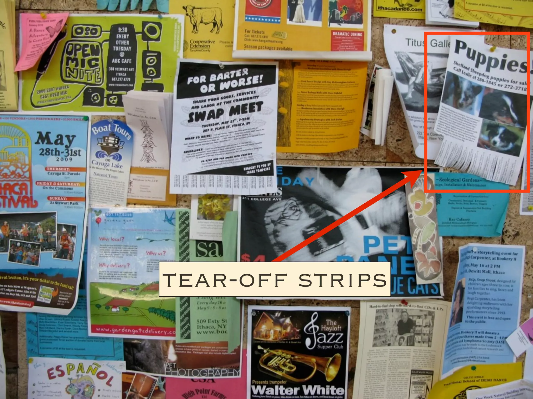 tear-off strips
 