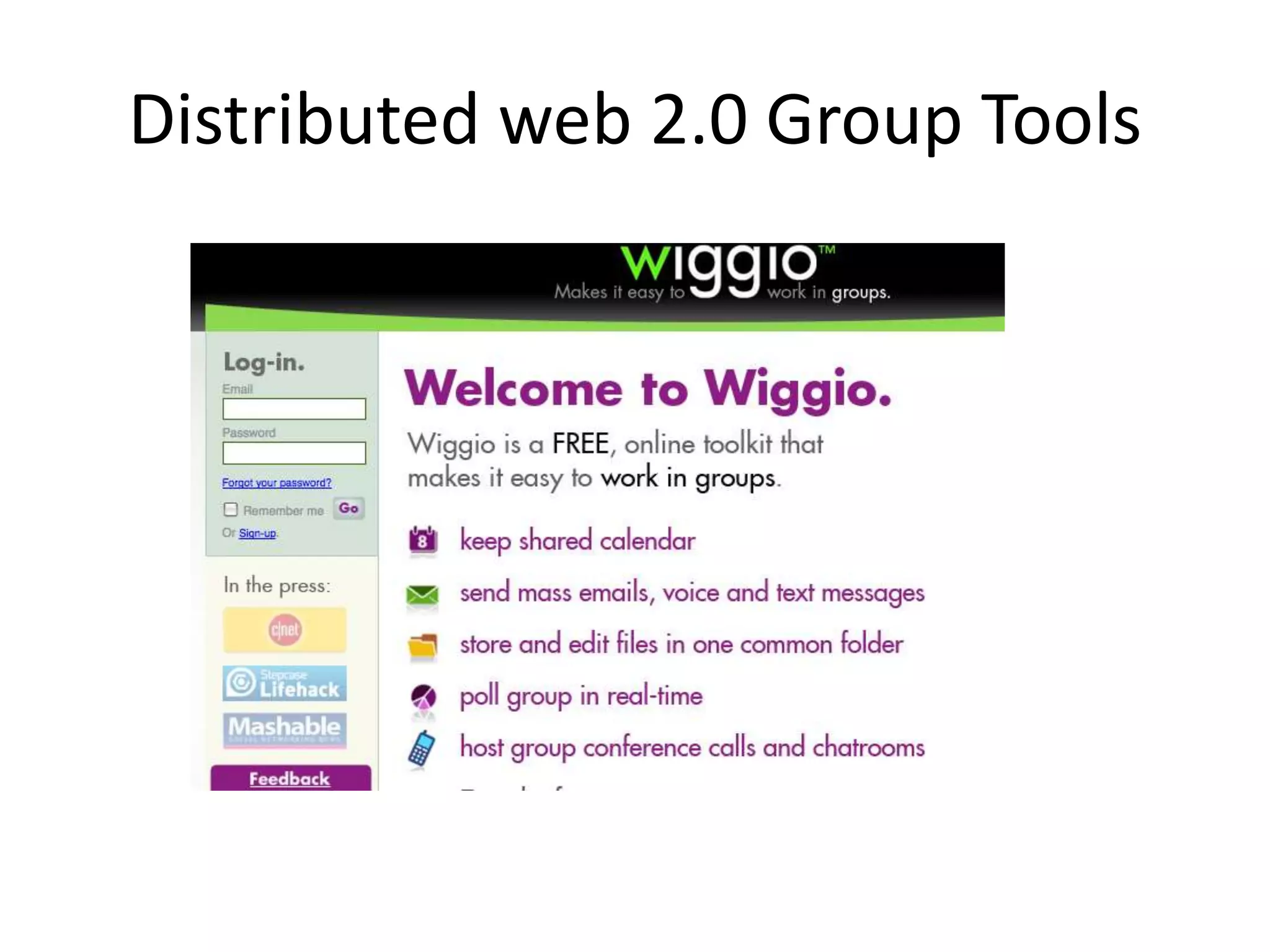 Distributed web 2.0 Group Tools