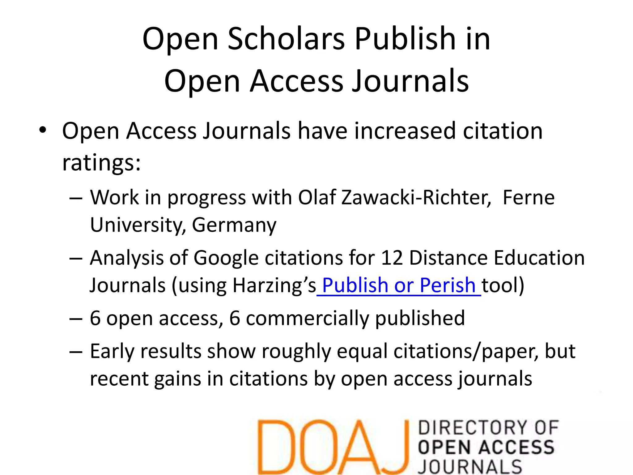 Open Scholars Apply their research