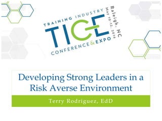 Developing Strong Leaders in a
Risk Averse Environment
Terry Rodriguez, EdD
 