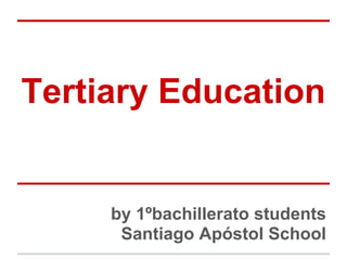 Tertiary Education

by 1ºbachillerato students
Santiago Apóstol School

 