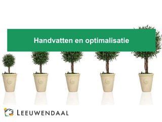 Handvatten en optimalisatie

 