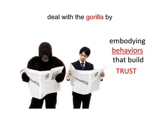 TRUST
embodying
behaviors
that build
deal with the gorilla by
 
