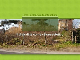 Terzo Paesaggio a Montebelluna




Il disordine come valore estetico
 
