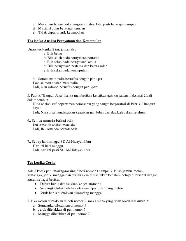 Tes Potensi Akademik Tpa Download Gratis