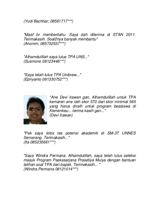 Tes Potensi Akademik Tpa Download Gratis