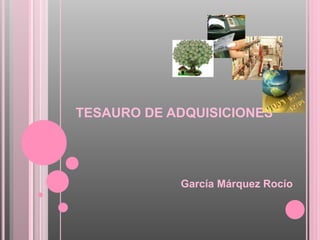 TESAURO DE ADQUISICIONES
García Márquez Rocío
 